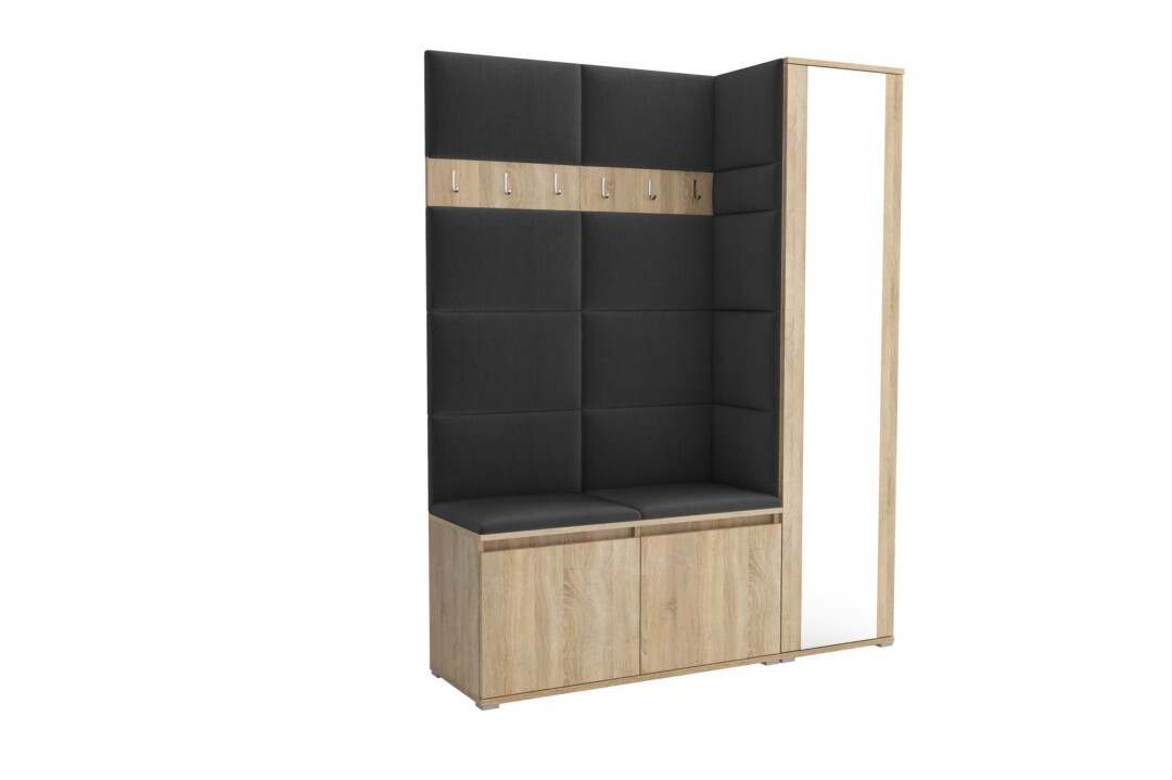 Garderoba do przedpokoju 145 cm lustro dąb sonoma Luton VII