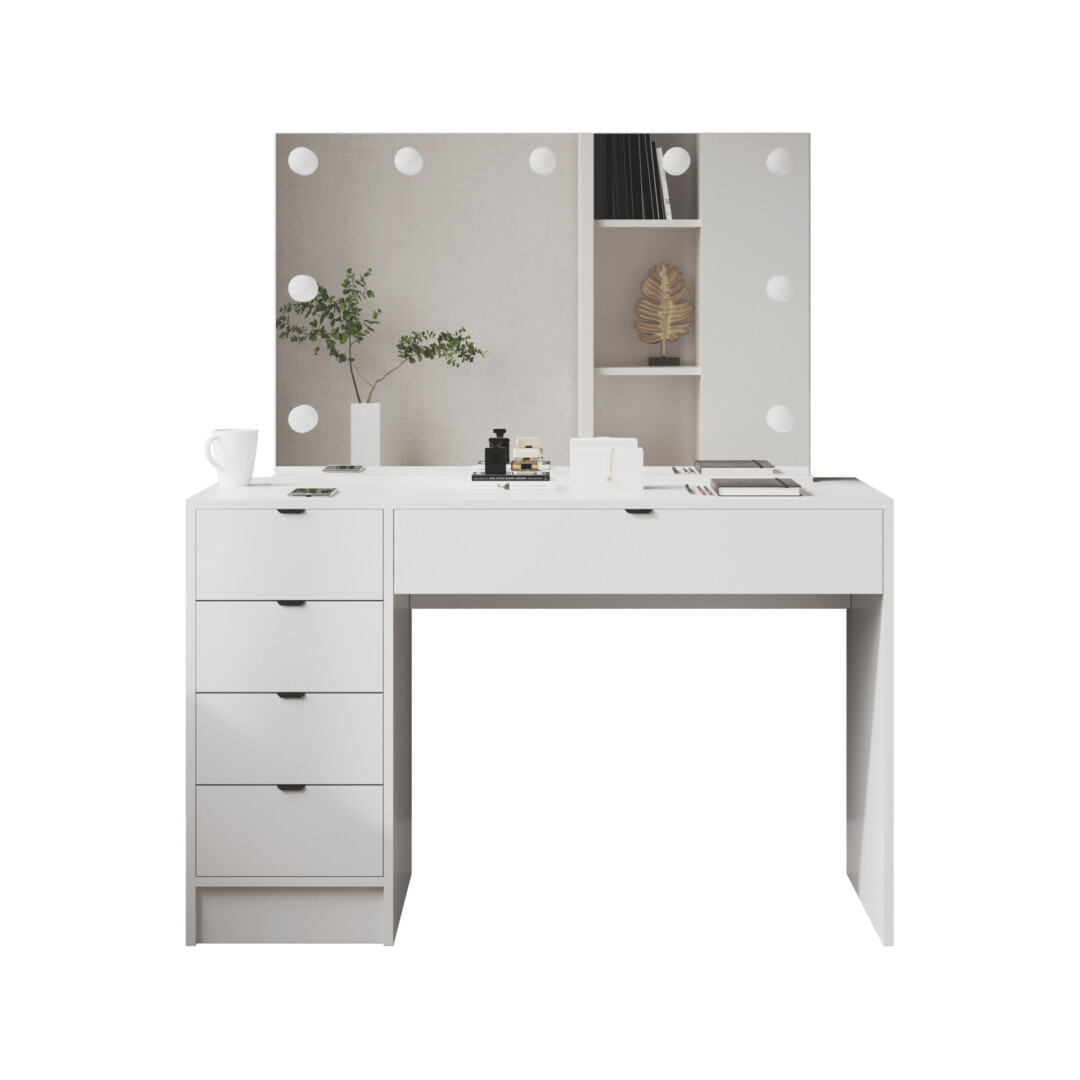 Toaletka Maks 120 cm biała z lustrem