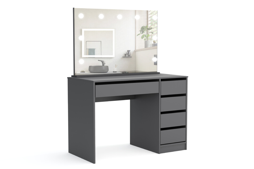 Toaletka Maks z lustrem (grafit)