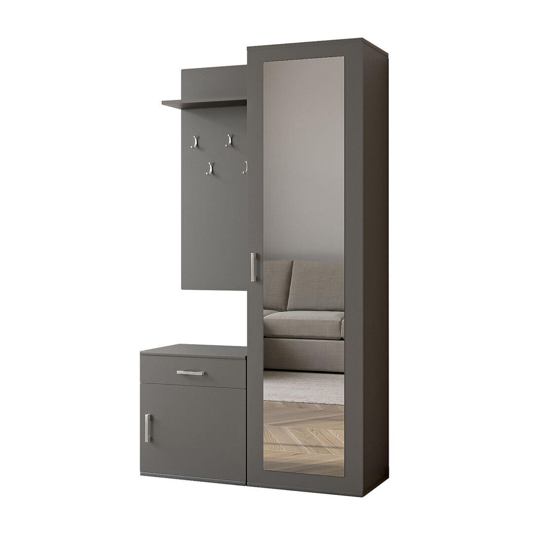 Garderoba 100 cm Paula (szara)