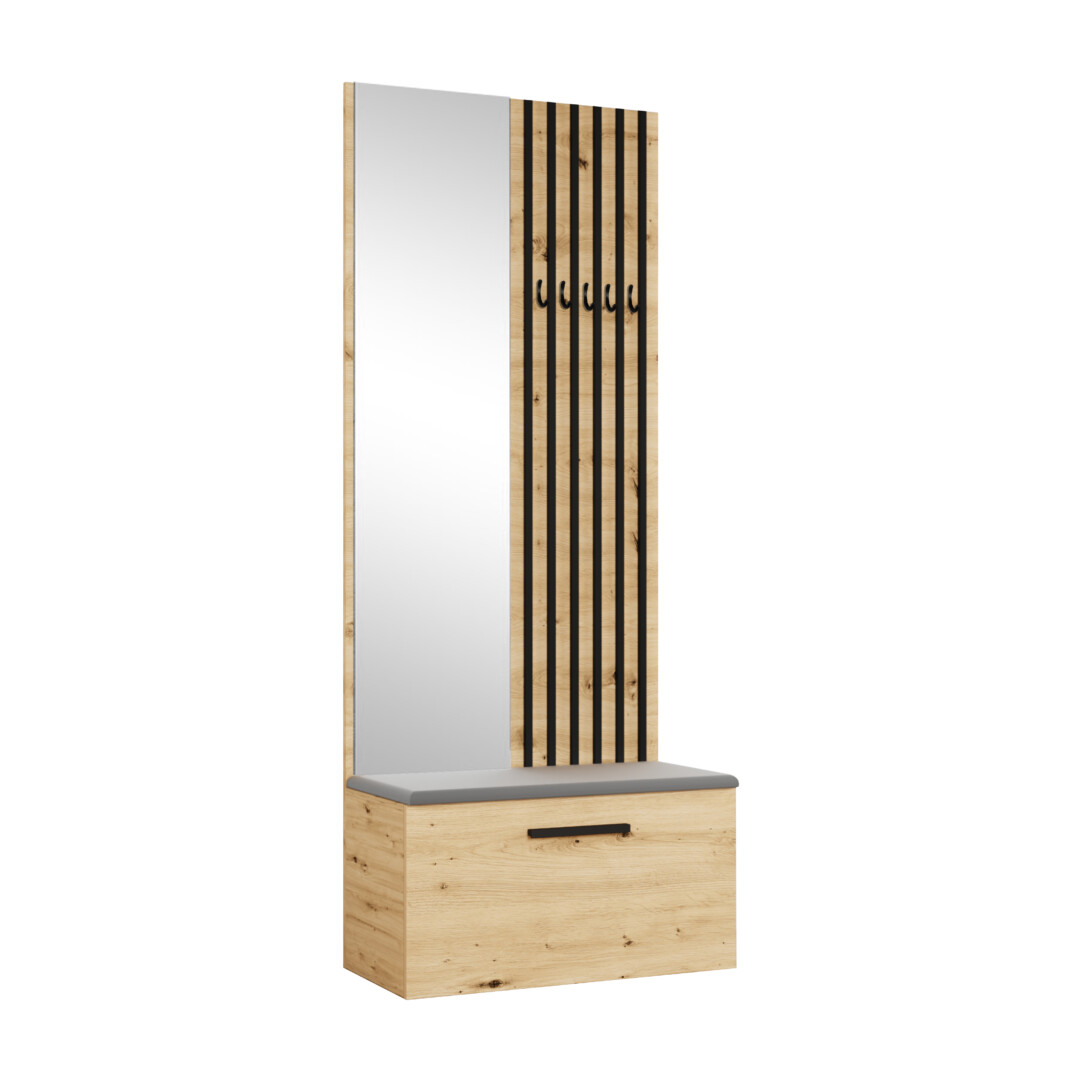 Garderoba Margaret Il (dąb artisan z lamelami)