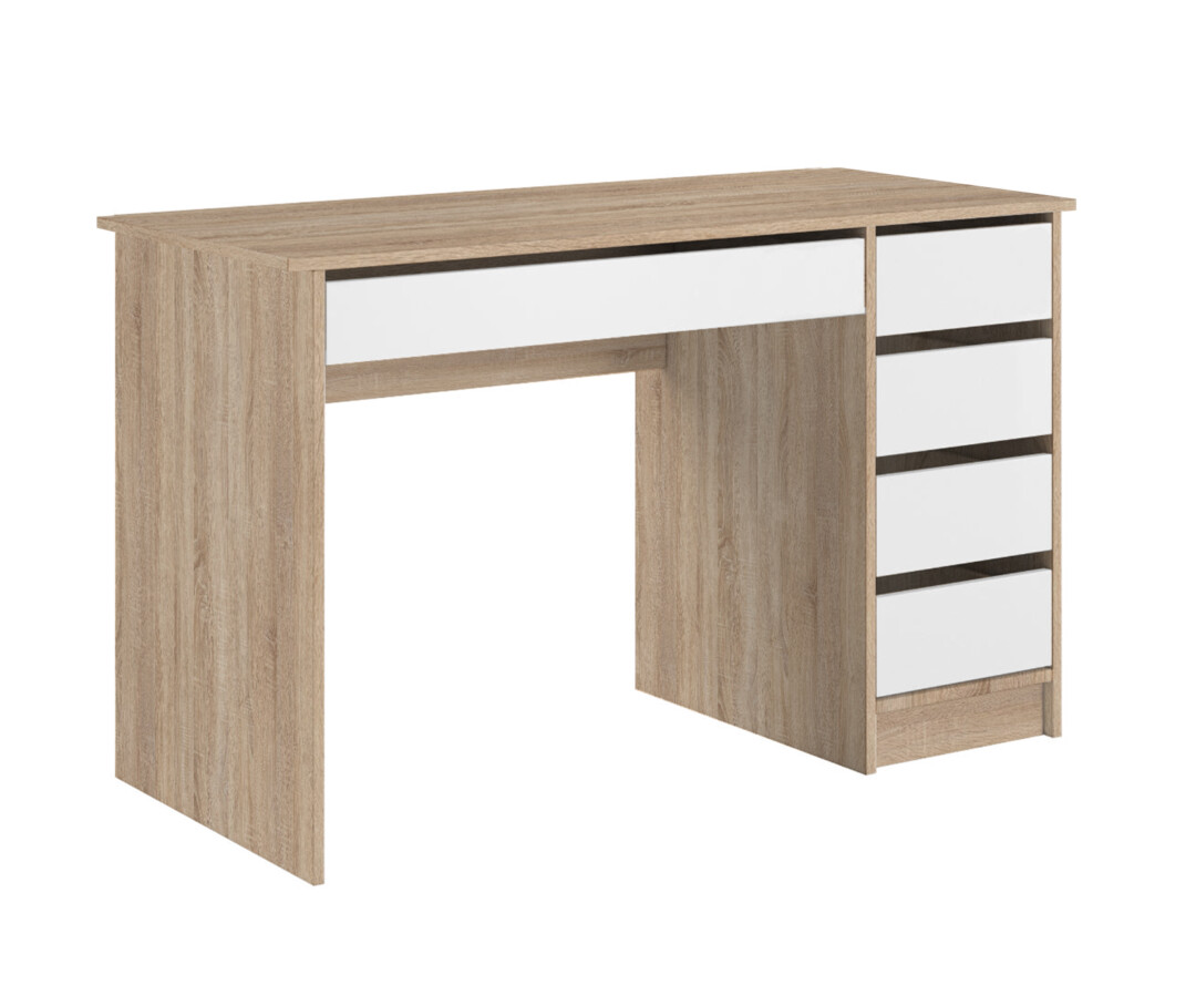 Biurko Maks (dąb sonoma + biały)