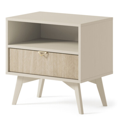Stolik szafka nocna 54 cm beż + jodełka scandi FOR