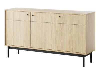 Komoda trzydrzwiowa nowoczesna 154 cm szeroka dąb linea JAPANDI