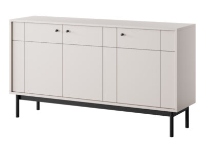Komoda trzydrzwiowa nowoczesna 154 cm szeroka kaszmir JAPANDI