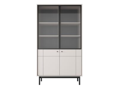 Witryna wysoka dwudrzwiowa nowoczesna 104 cm kaszmir JAPANDI