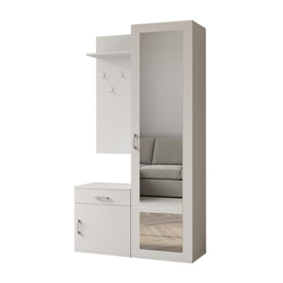 Garderoba do przedpokoju 100 cm uniwersalna biała Paula