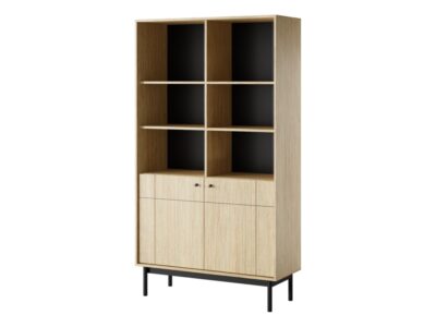 Regał dwudrzwiowy wysoki nowoczesny 104 cm dąb linea JAPANDI