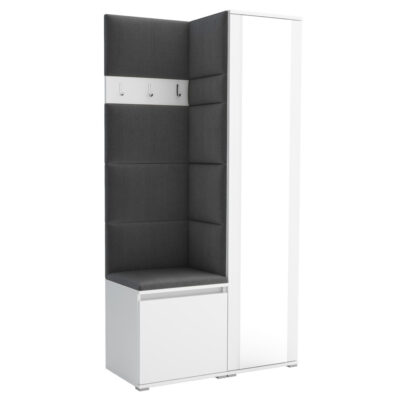 Garderoba do przedpokoju 95 cm lustro biała Luton VI