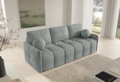 Kanapa rozkładana 212 cm plusz boucle szary baranek Emilie GM