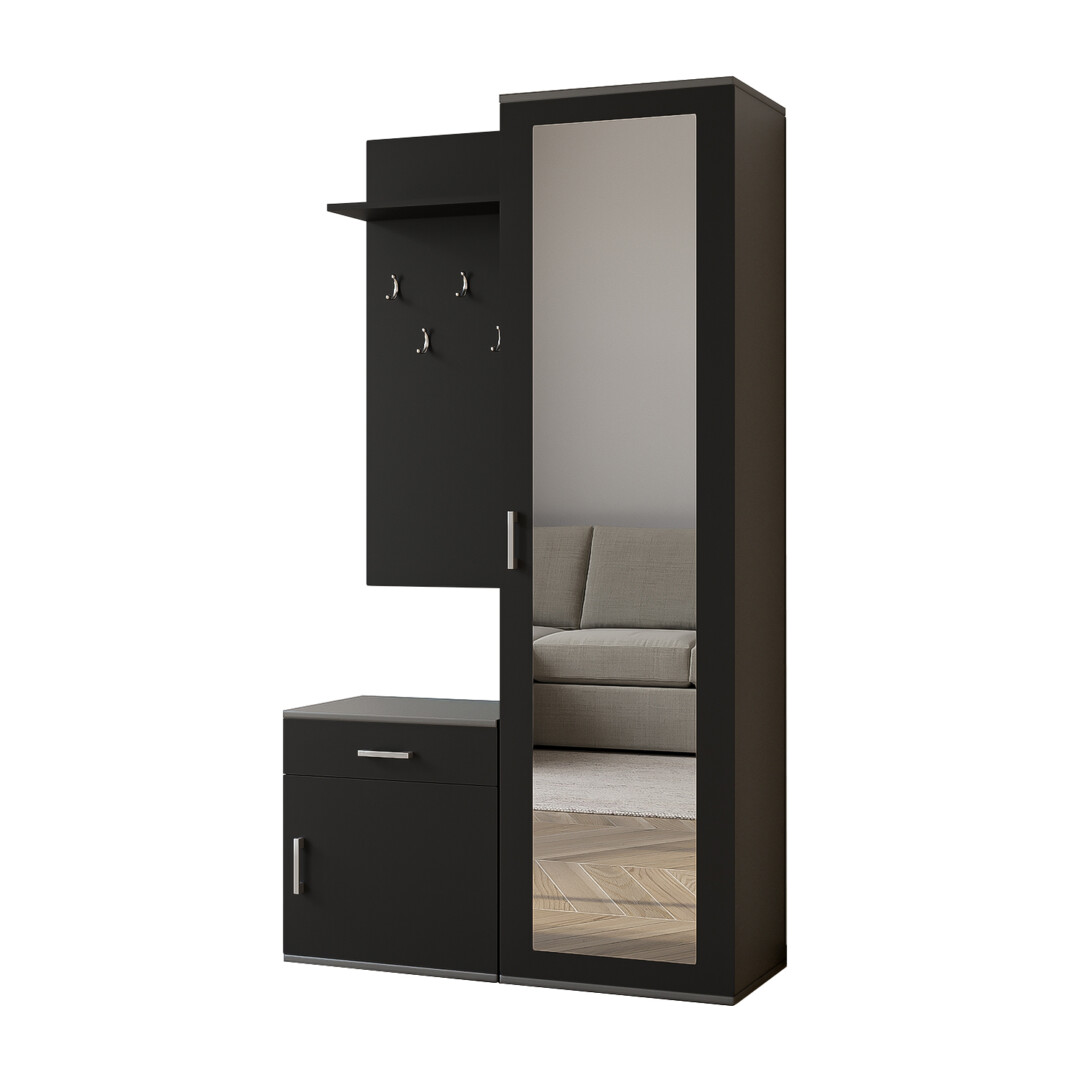 Garderoba 100 cm Paula (czarna)