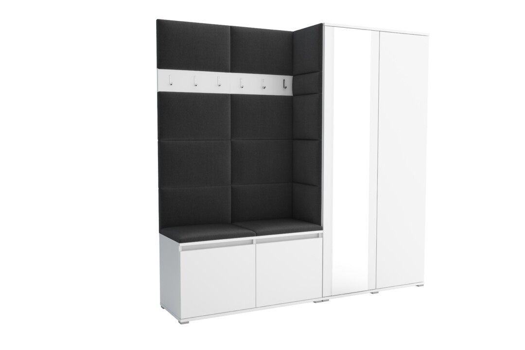 Garderoba do przedpokoju 190 cm lustro biała Luton IV