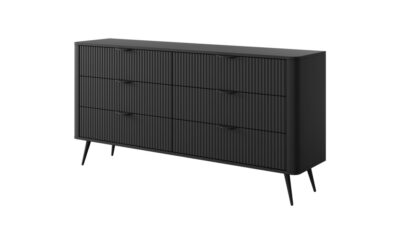 Komoda z szufladami 163 cm czarna Lante