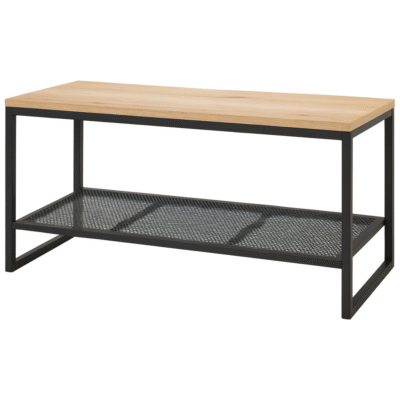 Nowoczesna szafka RTV 92cm dąb artisan z półką czarne nogi metalowa loft