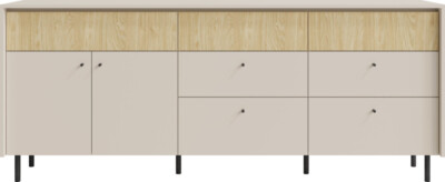 Komoda 203 cm beż piaskowy + dąb olejowany MALTA 5