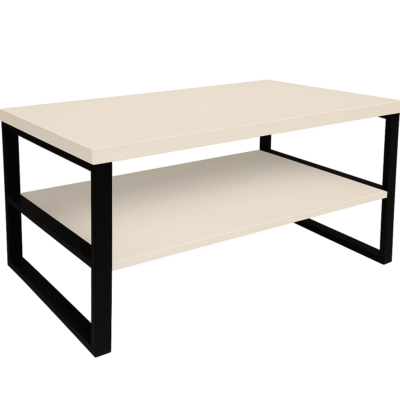 Ława Dexter stolik z półką 105 x 60 cm kaszmir + czarne nogi