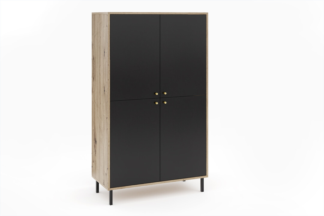Komoda 83 cm MOK-2 (dąb artisan + czarny)