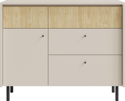 Komoda 103 cm beż piaskowy + dąb olejowany MALTA 7