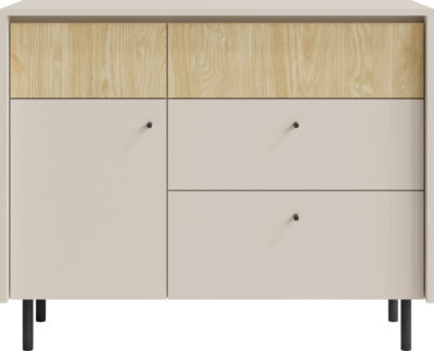 Komoda 103 cm beż piaskowy + dąb olejowany MALTA 7