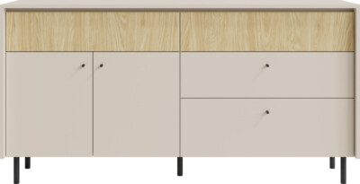 Komoda 163 cm beż piaskowy + dąb olejowany MALTA 6