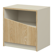 Stolik nocny szafka nowoczesna 50 cm szarobeżowy + dąb olejowany AS6