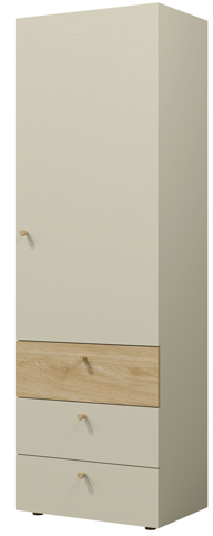 Regał Yuki 4 (szarobeżowy + dąb olejowany)