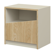 Stolik nocny szafka nowoczesna 50 cm szarobeżowy + dąb olejowany AS7