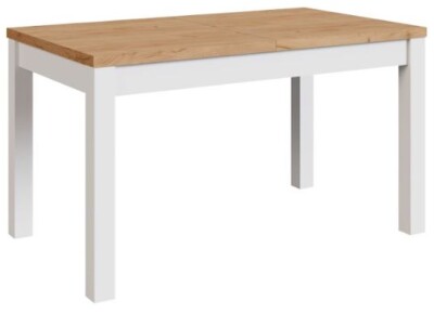 Stół rozkładany nowoczesny 135 - 175 x 80 cm dąb craft + biały MINI