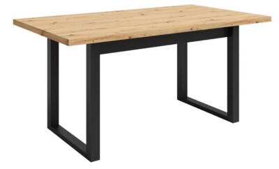 Stół nowoczesny i stylowy 160 x 90 cm dąb artisan + czarny MAX