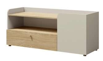 Stolik RTV szafka pod telewizor 120 cm szarobeżowy + dąb YU12