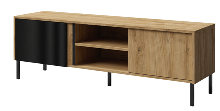 Stolik RTV 150 cm Mia 6 (dąb odwieczny + czarny)