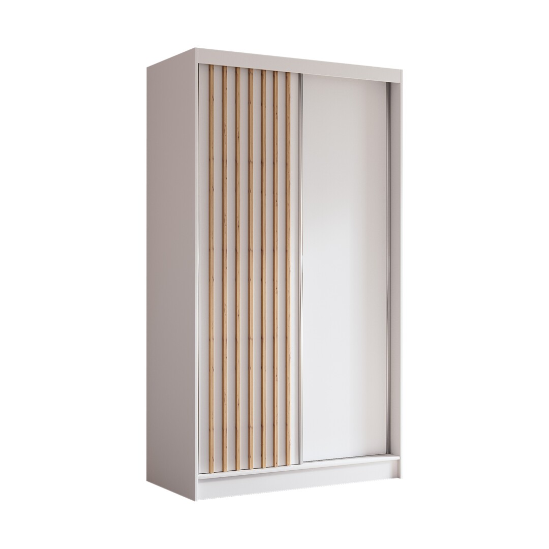 Szafa z lamelami 120 cm biała z szufladami LAM120