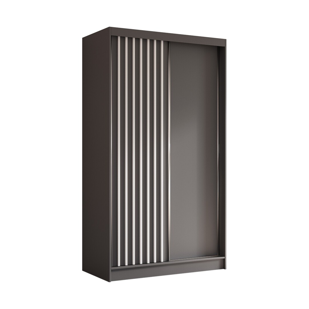 Szafa 120 cm szary grafit / biały lamele LAM120