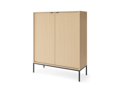 Komoda 104 cm dąb vicenza + czarne nogi NOV