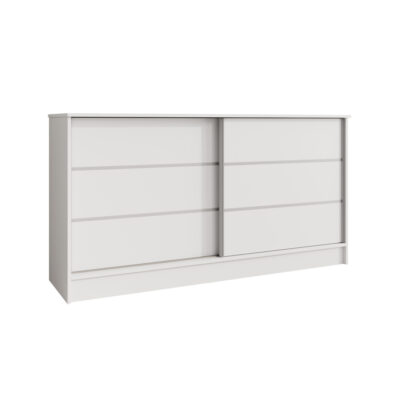 Komoda przesuwna ze szprosami 161 cm biała K160