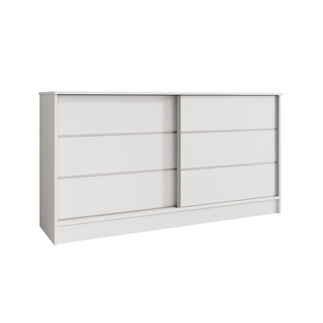 Komoda przesuwna ze szprosami 161 cm biała K160