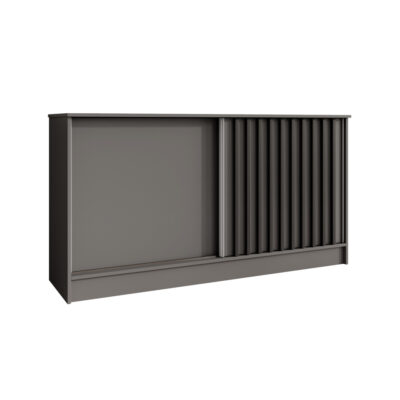 Komoda przesuwna 161 cm szary grafit z lamelami LAM