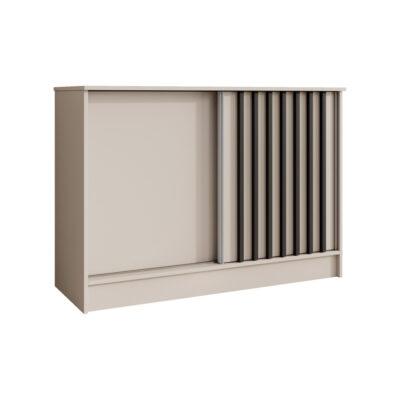 Komoda przesuwna 121 cm KASZMIR z lamelami czarnymi LAM