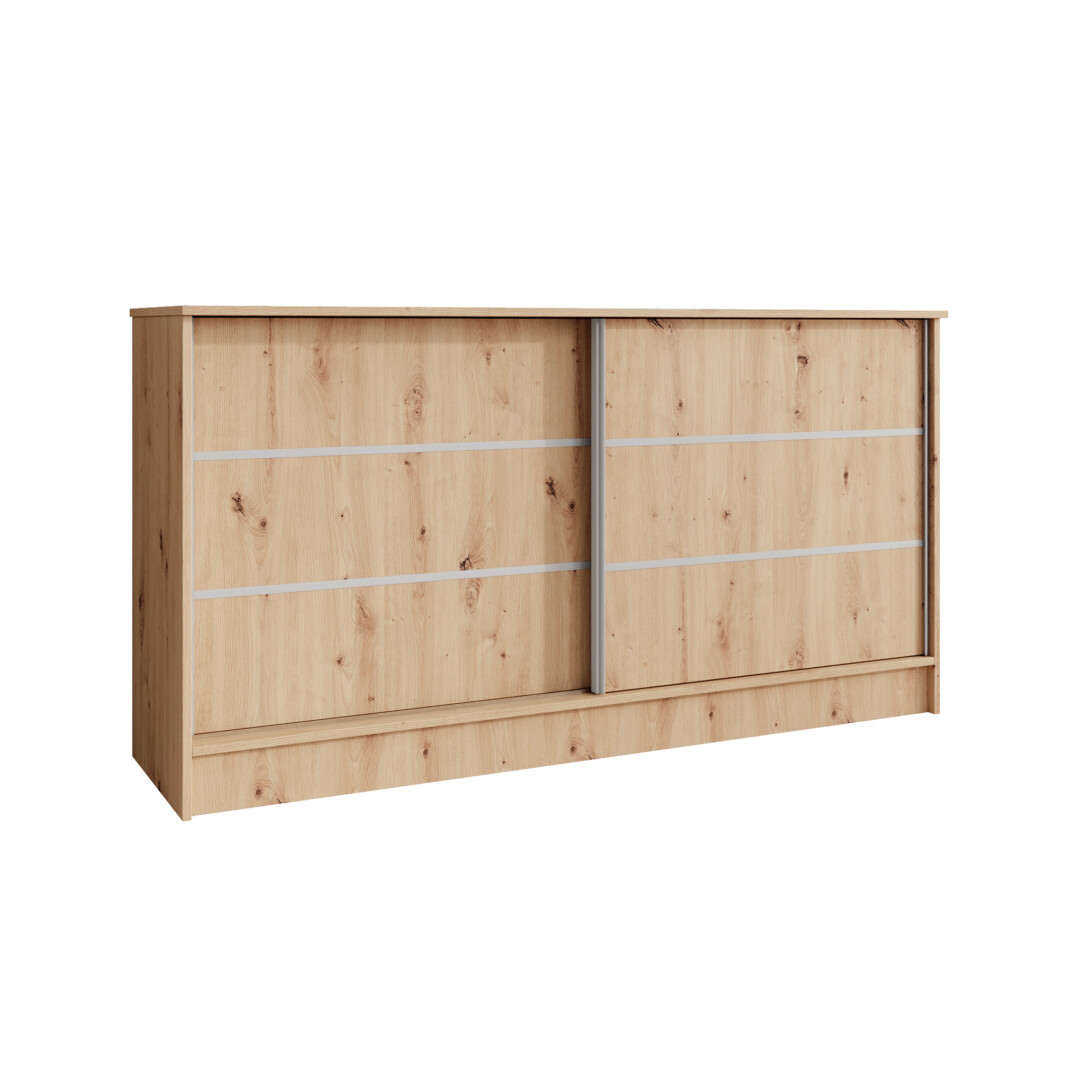 Komoda przesuwna ze szprosami 161 cm dąb artisan K160