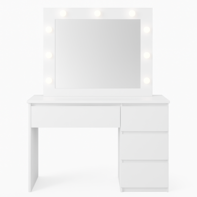 Toaletka 94 cm biała z lustrem - oświetlenie LED Lumina